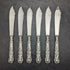 1936 British vintage sterling silver handle cutlery 6x2 & server set in wooden box